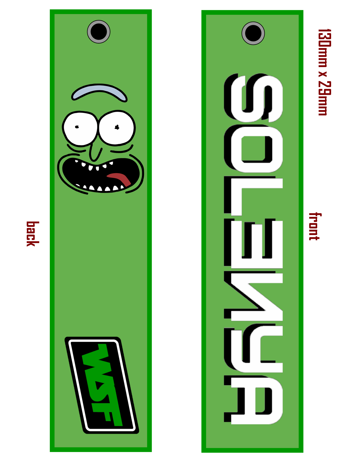 Rick and Morty Inspired Flight Tag Keychains