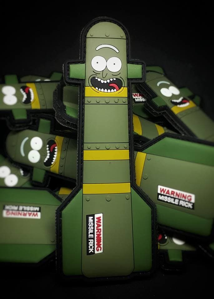 Missile Rick - Glow in the Dark PVC Military Morale Patch - Unique rick and morty pickle rick inspired gift idea