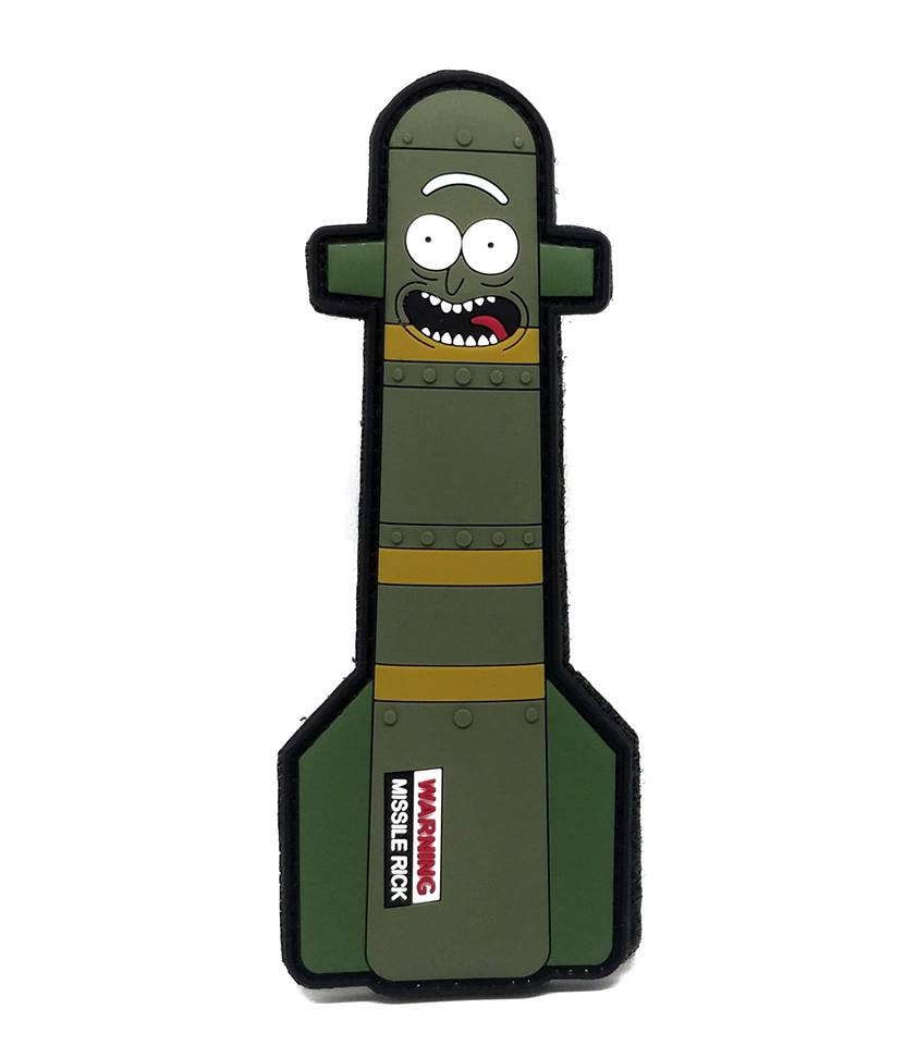 Missile Rick - Glow in the Dark PVC Military Morale Patch - Unique rick and morty pickle rick inspired gift idea