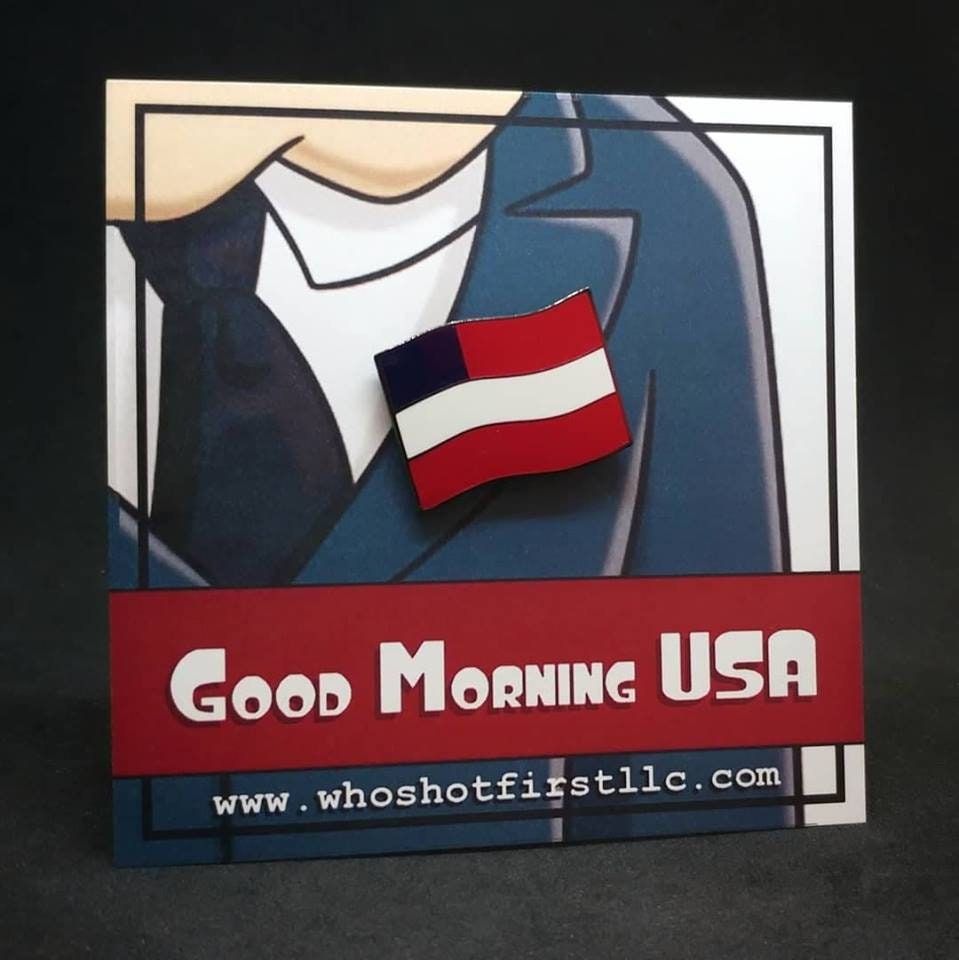 Good Morning USA - Enamel Pin PVC Morale Patch - Unique American Dad Inspired Gift Idea American Flag