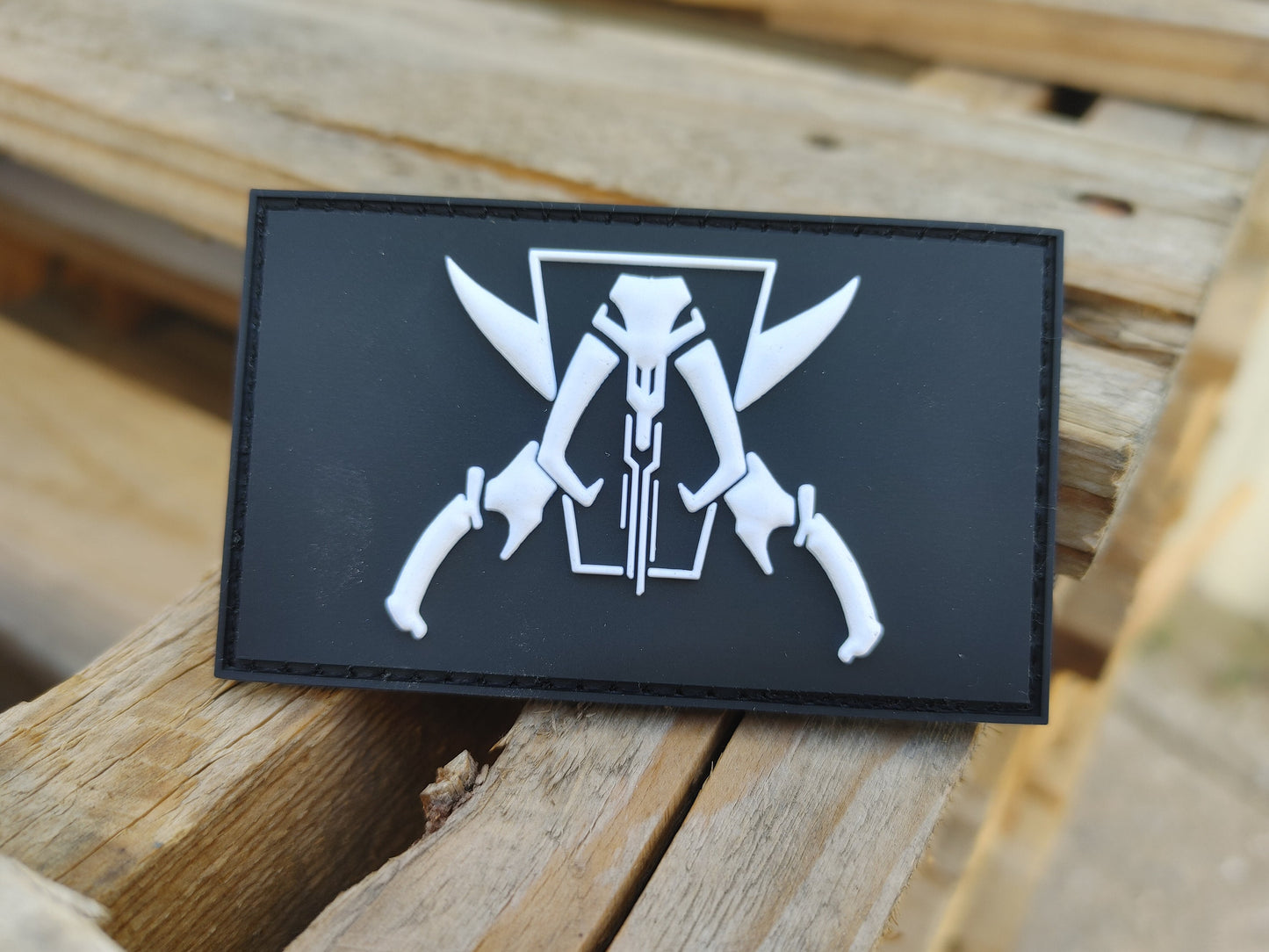 Jolly Mando - Mandalorian Jolly Roger Pirate Flag - Unique PVC Tactical Morale Patch - Star wars inspired Gift Mythosaur