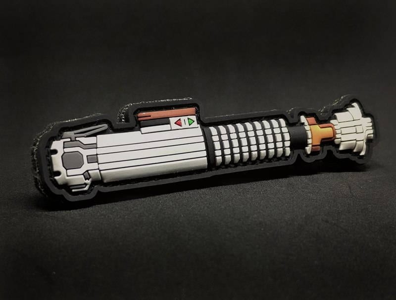 Luke's Lightsaber Hilt - Unique PVC Morale Patch Star Wars Jedi Inspired Gift Hook Backing