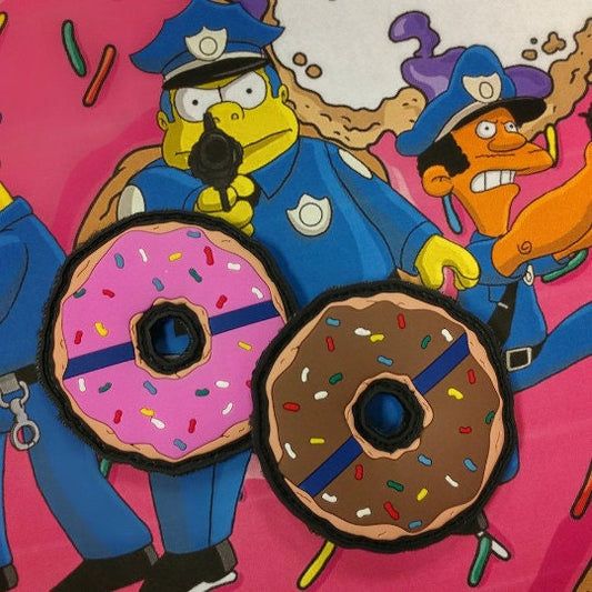 Thin Blue Donut - PVC Morale Patch - Unique Law Enforcement supporter thin blue line police cop gift idea