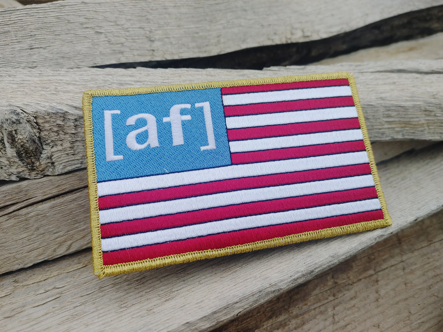 American AF - American USA US Flag - Unique Embroidered Tactical Morale Patch - Adult Swim Inspired Gift Hook backing