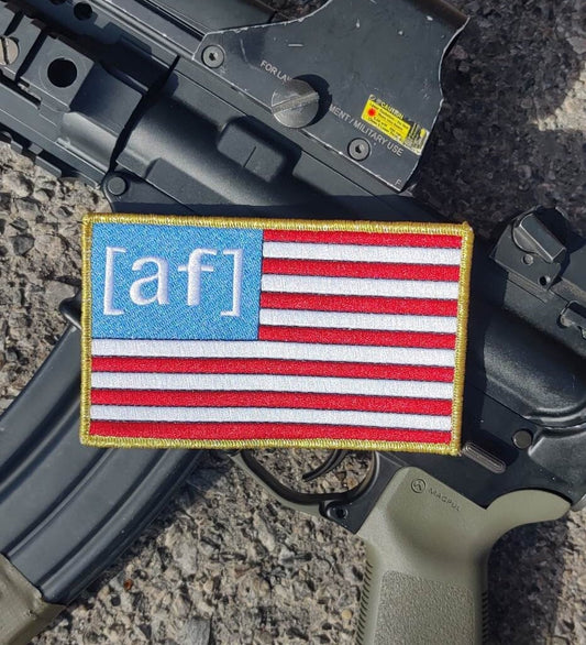 American AF - American USA US Flag - Unique Embroidered Tactical Morale Patch - Adult Swim Inspired Gift Hook backing